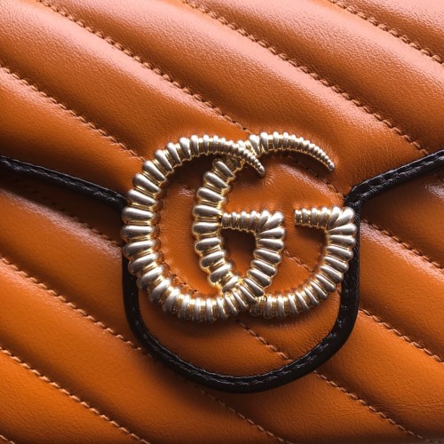 Gucci Mini Matelasse GG Marmont Torchon Diagonal Chain Wallet w/ Tags