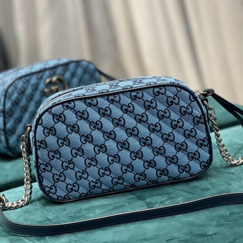 Gucci Small Diagonal GG Marmont Matelasse Shoulder Bag