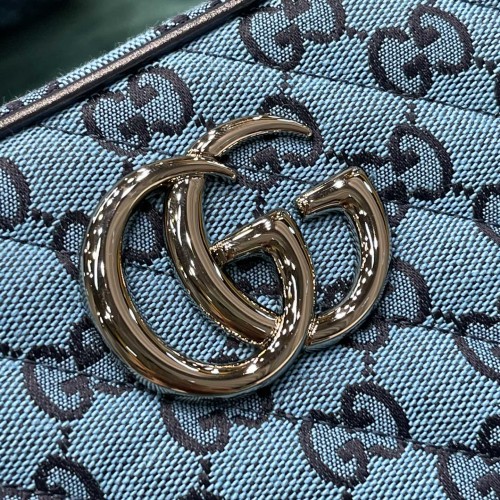 Gucci Small Diagonal GG Marmont Matelasse Shoulder Bag