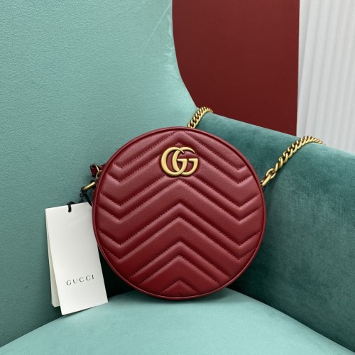 Gucci Mini GG Marmont Matelassé Round Crossbody Bag