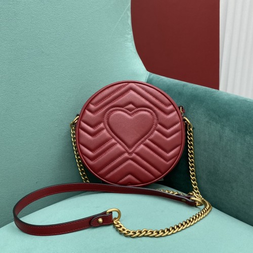 Gucci Mini GG Marmont Matelassé Round Crossbody Bag