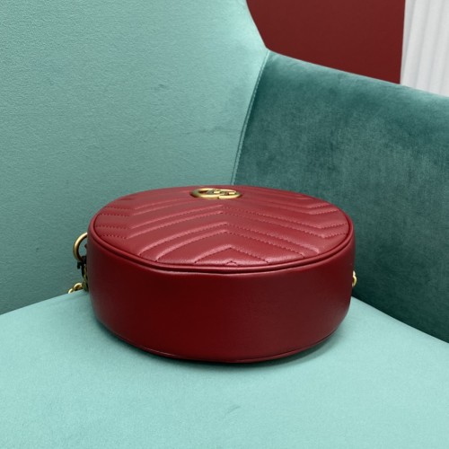 Gucci Mini GG Marmont Matelassé Round Crossbody Bag