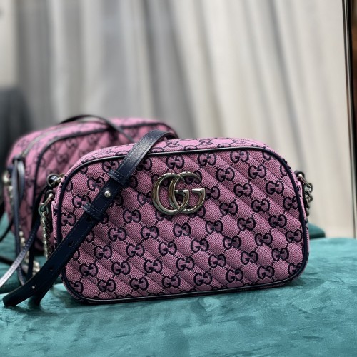 Gucci Small Diagonal GG Marmont Matelasse Shoulder Bag