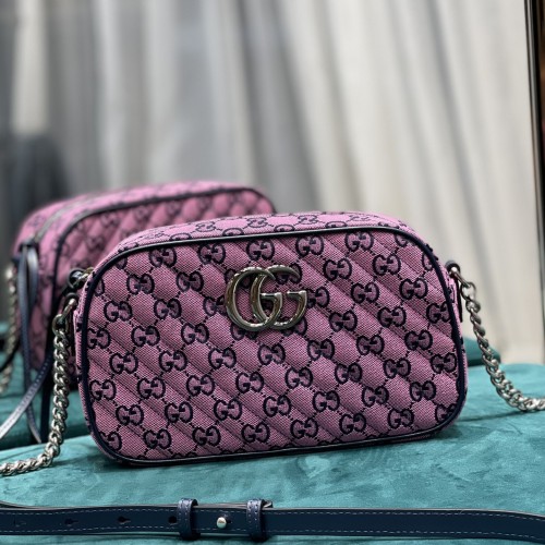 Gucci Small Diagonal GG Marmont Matelasse Shoulder Bag