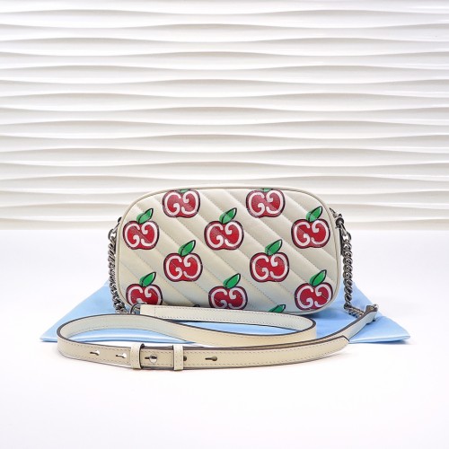 Gucci Matelasse Small GG Apple Marmont Shoulder Bag