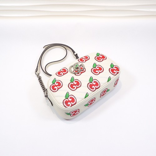 Gucci Matelasse Small GG Apple Marmont Shoulder Bag