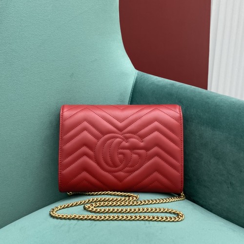 Gucci GG Marmont Matelassé Wallet on Chain