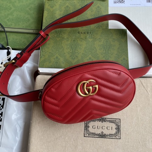 Gucci Matelassé Mini GG Marmont Belt Bag