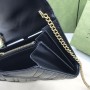 Gucci Calfskin Matelasse GG Marmont Chain Wallet Black