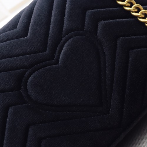 Gucci GG Marmont Velvet Matelassé Small Shoulder Bag