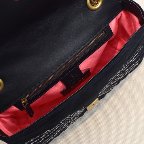 Gucci GG Marmont Velvet Matelassé Small Shoulder Bag