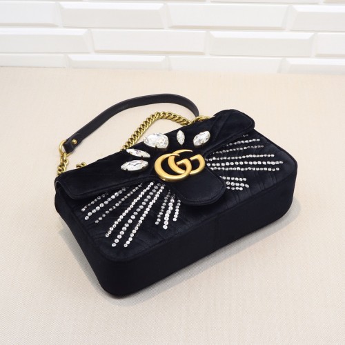 Gucci GG Marmont Velvet Matelassé Small Shoulder Bag