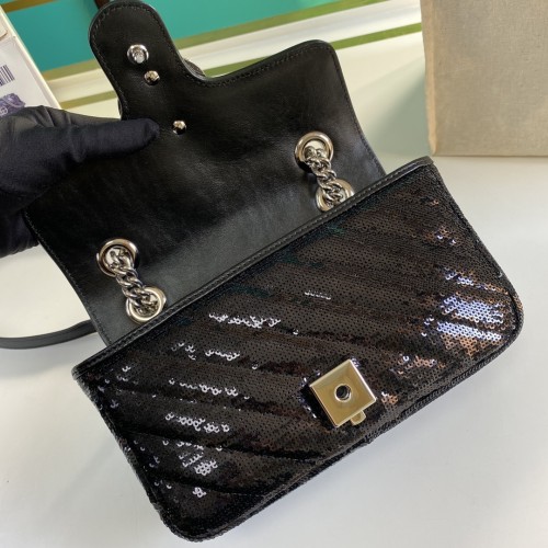 Gucci Mini Sequin GG Marmont Shoulder Bag