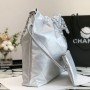 Chanel 2022 Shiny Calfskin Small 22 Hobo