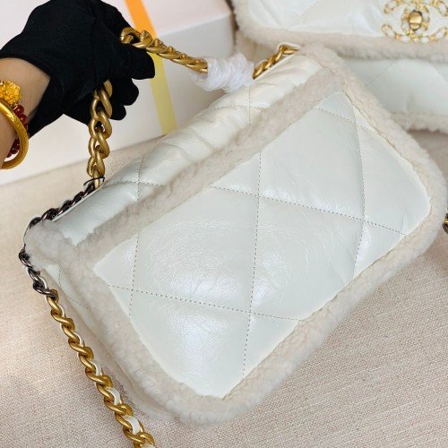 Chanel 2021 Shearling Medium 19 Flap Bag