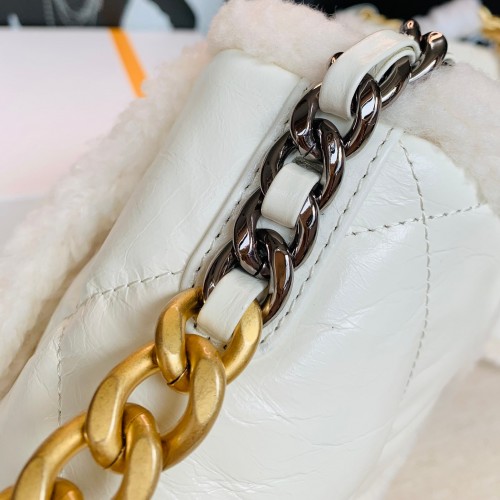 Chanel 2021 Shearling Medium 19 Flap Bag