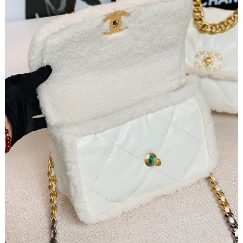 Chanel 2021 Shearling Medium 19 Flap Bag