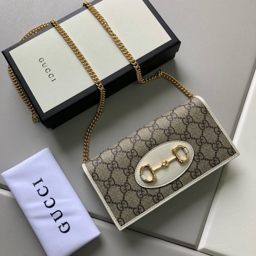 Gucci GG Supreme 1955 Horsebit Wallet on Chain