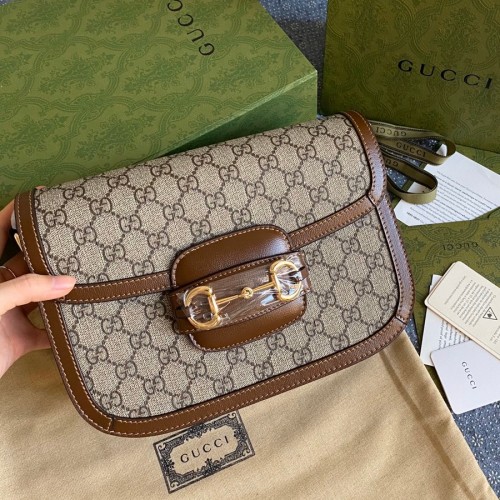 Gucci GG Supreme 1955 Horsebit Shoulder Bag