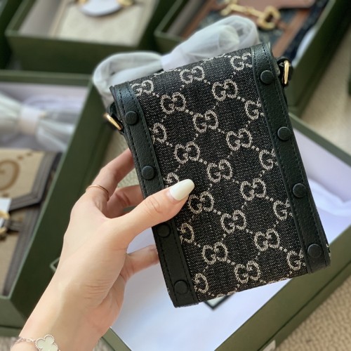 Gucci GG Denim Mini 1955 Horsebit Crossbody Bag