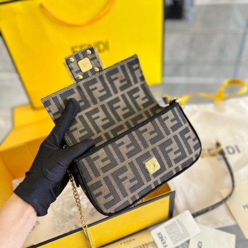 Fendi 2022 Mini Zucca Baguette Bag