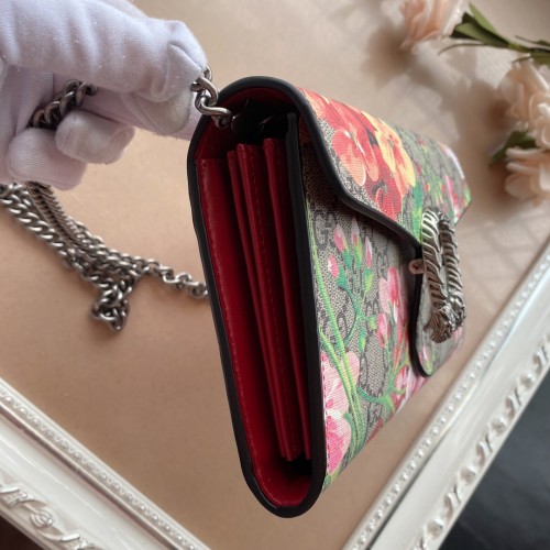 Gucci GG Supreme Blooms Mini Dionysus Wallet On Chain