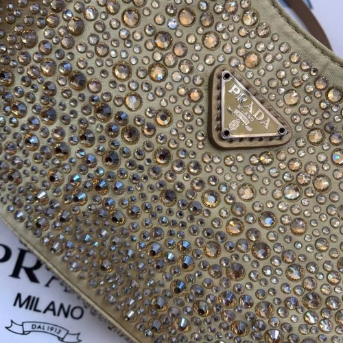 Prada 2022 Crystal-Embellished Cleo Shoulder Bag