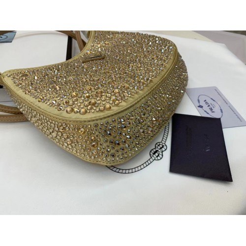 Prada 2022 Crystal-Embellished Cleo Shoulder Bag