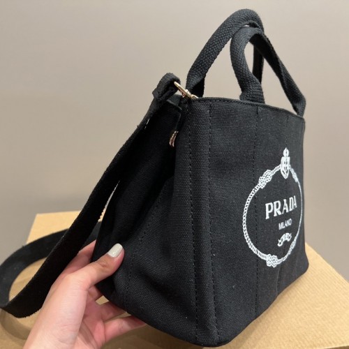 Prada Small Canapa Logo Tote