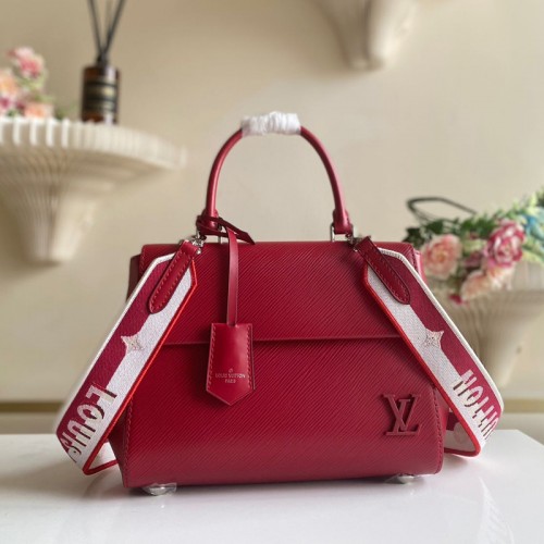 M59134 LV Cluny BB Dark Red Leather Tote Shoulder Bag