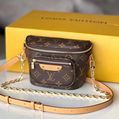 LV Ladies Coated Canvas Waist Bag Messenger Bag