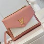 M21217  MyLockMe Chain Bag Contrast Calfskin Shoulder Crossbody Bag