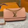 M22303 LockMe Chain Bag East West Pink delicate calfskin shoulder bag