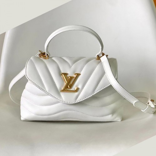 M21797 Hold Me Milky white patchwork smooth cowhide leather shoulder bag and crossbody bag