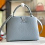 M94517 Louis Vuitton Calfskin Gray Blue Handle Crossbody Bag Capucines BB