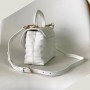 M21797 Hold Me Milky white patchwork smooth cowhide leather shoulder bag and crossbody bag