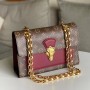 M41732 Louis Vuitton Classic Canvas Calfskin Wine Red Shoulder Handbag