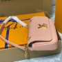 M22303 LockMe Chain Bag East West Pink delicate calfskin shoulder bag