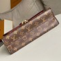 M41732 Louis Vuitton Classic Canvas Calfskin Wine Red Shoulder Handbag