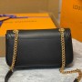 M22303 LockMe Chain Bag East West Black Shoulder Messenger Bag in Refined Calfskin