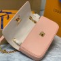 M22303 LockMe Chain Bag East West Pink delicate calfskin shoulder bag