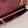 M41732 Louis Vuitton Classic Canvas Calfskin Wine Red Shoulder Handbag