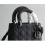 Dior Women Small Lady Dior Bag Black Ultramatte Cannage Calfskin