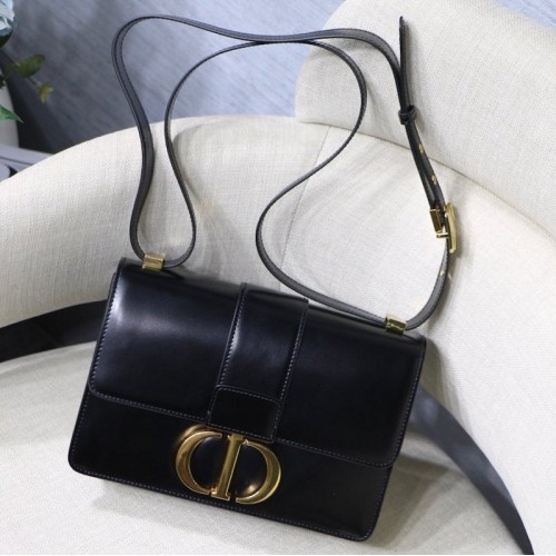 Dior 30 Montaigne Calfskin Bag Black