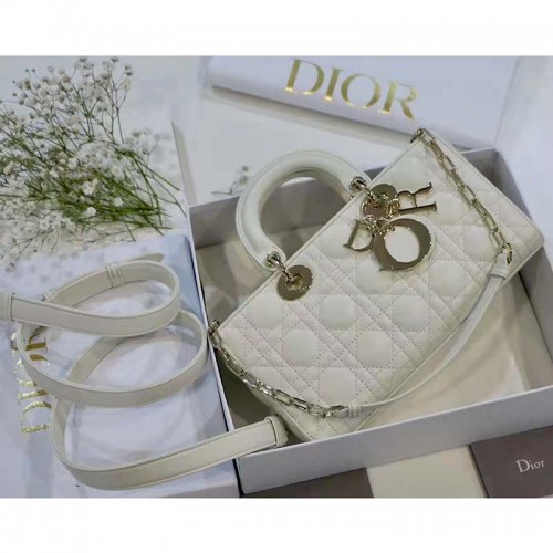 Dior Women CD Lady D-Joy Bag Latte Cannage Lambskin