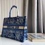 Dior Unisex CD Large Book Tote Fluorescent Blue Toile De Jouy Transparent Canvas