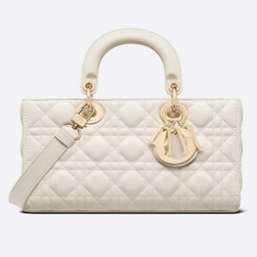 Dior Women CD Lady D-Joy Bag Latte Cannage Lambskin