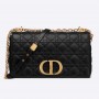 Dior Women CD Lagre Dior Caro Bag Black Supple Cannage Calfskin