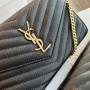 Saint Laurent Monogram Matelassé Cassandre Wallet on Chain