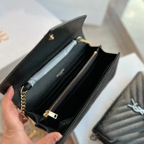 Saint Laurent Monogram Matelassé Cassandre Wallet on Chain